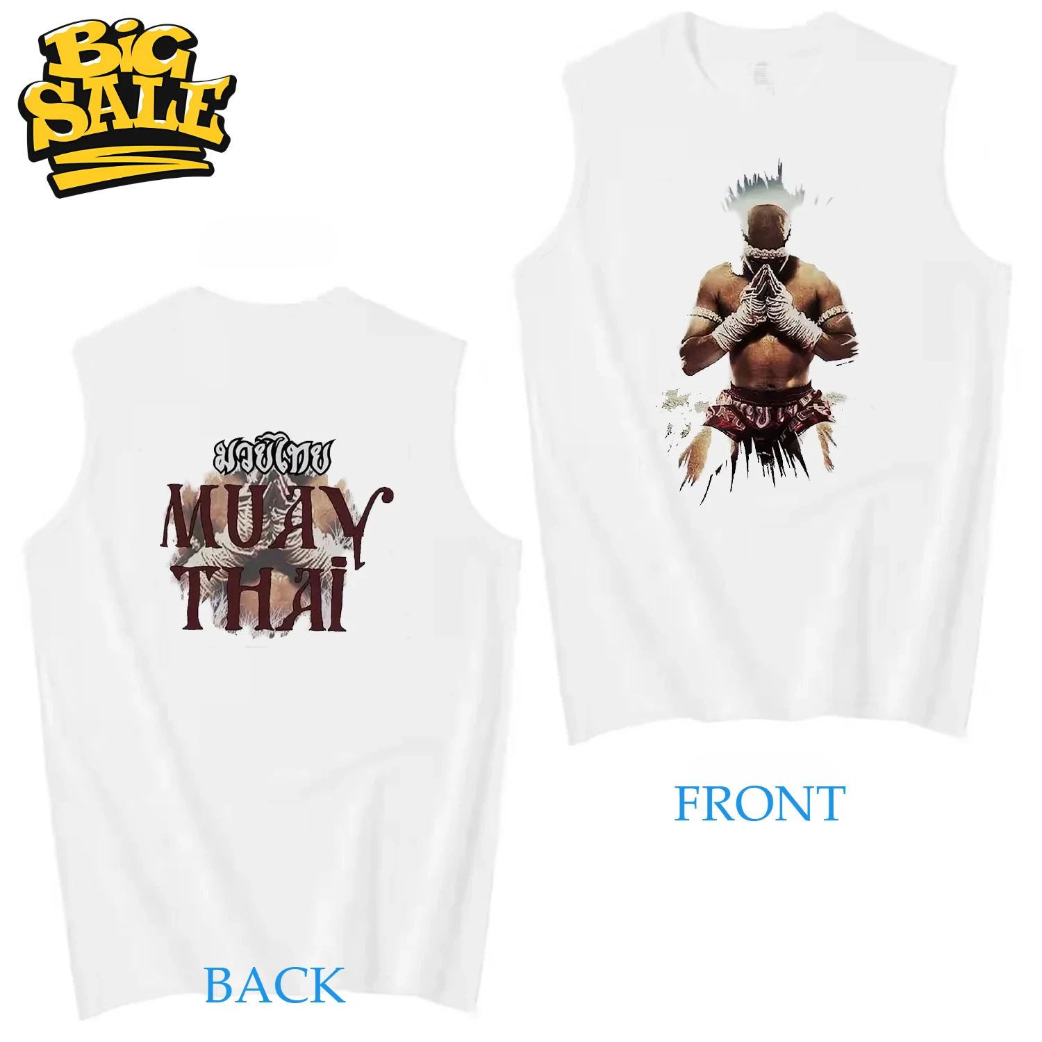 Muay Thai Kicking Boxing Combat Fighter Martial Arts Tanktop 100% Cotton O-Neck Casual Mens Tank Tops Sleeveless T-shirt