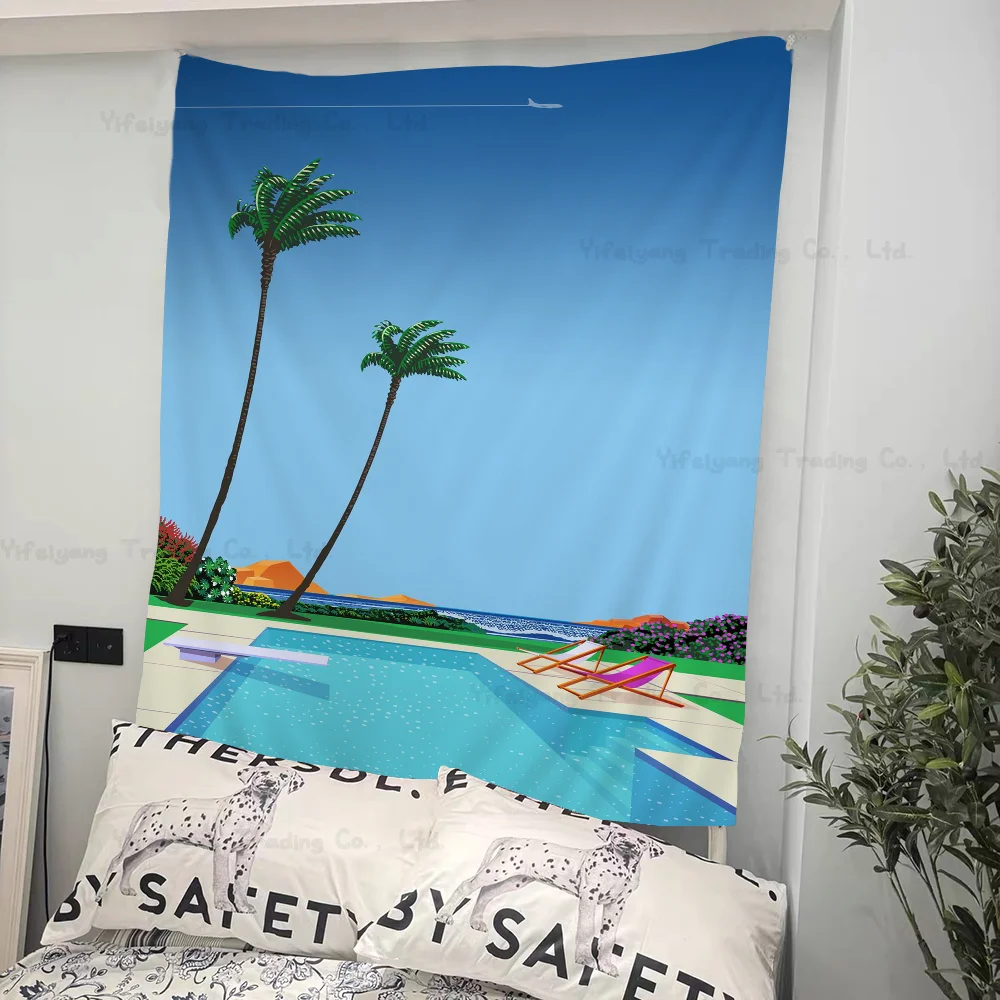 

Hiroshi Nagai Vaporwave Japan Beach City Summer Hanging Bohemian Tapestry Hanging Tarot Hippie Wall Rugs Dorm Japanese Tapestry