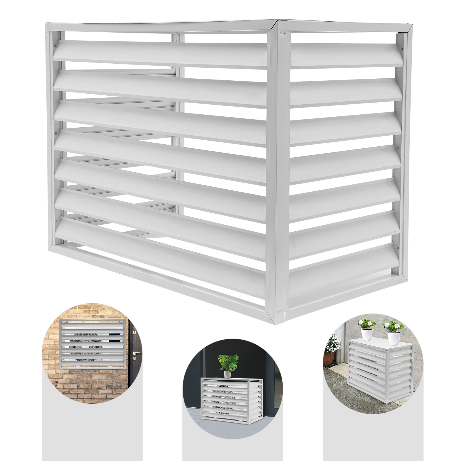 

11kg Aluminum Iron Alloy AC Protective Fence 110 * 60 * 80cm Outer Frame Size 10.45kg Net Weight Outdoor Air Conditioner Guard