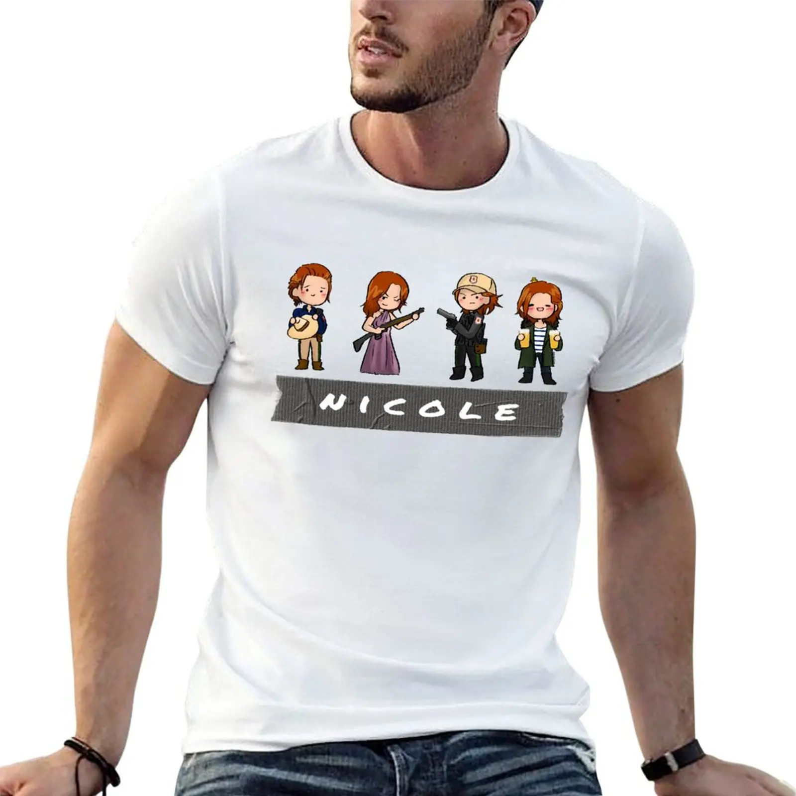 Camiseta Nicole Haught Duck Tape, camisetas para hombre, paquete de camisetas de algodón para hombre, camisetas de algodón, camiseta 100% algodón