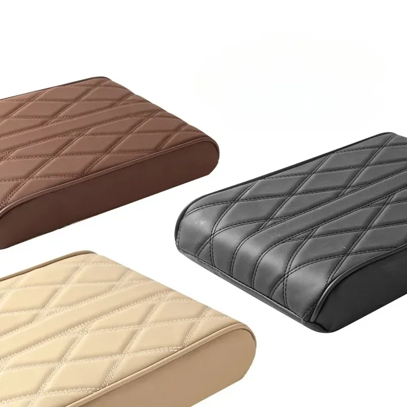 Wave ปักหนัง PU รถ Armrest Mat คอนโซลกลางส่วนที่เหลือแขนเบาะป้องกันอัตโนมัติที่วางแขนกล่องเก็บฝาครอบ Pad