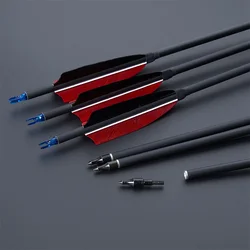 6/12pcs Bow Arrows  Archery Arrow 4 inch Feather Carbon Arrow 31.5inch ID 6.2mm for  Shooting Sport Detachable Arrow