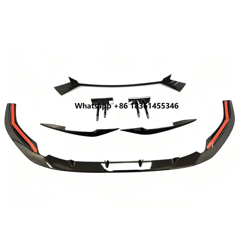 

A4 S4 Carbon Fiber Texture Front Lip Gloss Black Front Bumper Splitter Chin Lip For A4 S4 2020 2021 2022 2023 2024