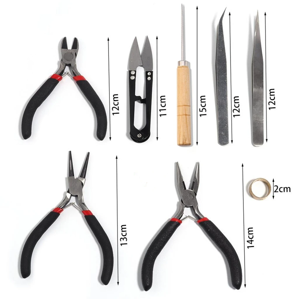 1 Pack Jewelry Making Supplies Kits with Jewelry Pliers Jump Ring Opener Awl Thread Scissors Helping Hands for Jewelry Repair