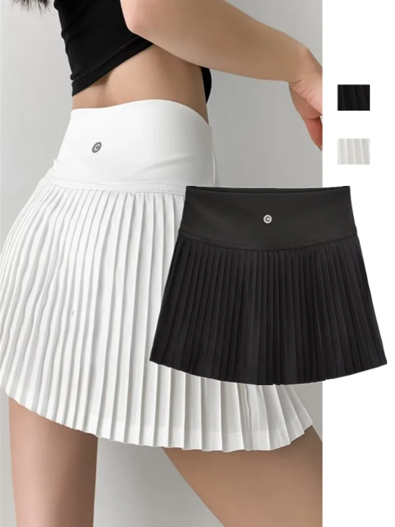 

Spicy Little Wild High Waist Accordion Pleat Slim Tennis Spor Skirt Women Summer A-Line Pleated ort Skirt