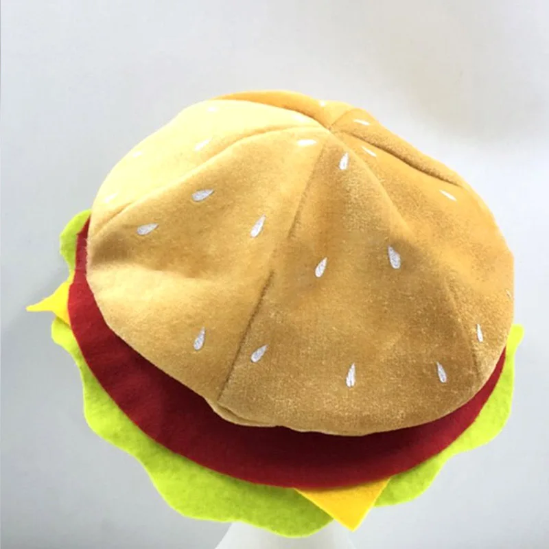 

1Pcs Cute Cartoon Simulation Burger Food Hat Funny Burger Halloween Hat Personality Party Easter Casual Beanie Hat Adult Cap