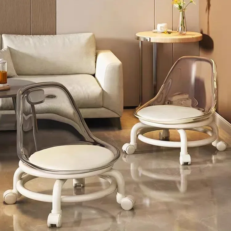 

Acrylic Small Mute With Universal Wheel Children's Stool Net Red Small Chair Pulley Short Stool Sewing Floor Stool Mobile Home