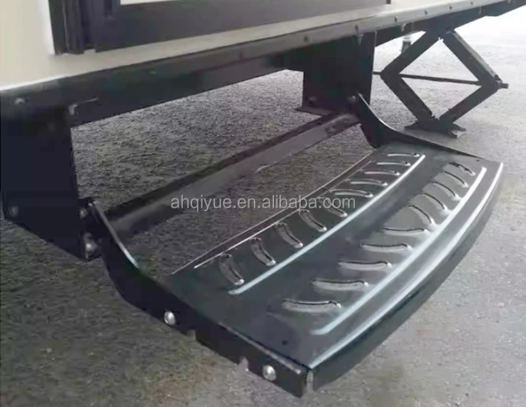 Manual American-style Black Single-step Step With Aluminum Material For Rvs Campervans Trailer