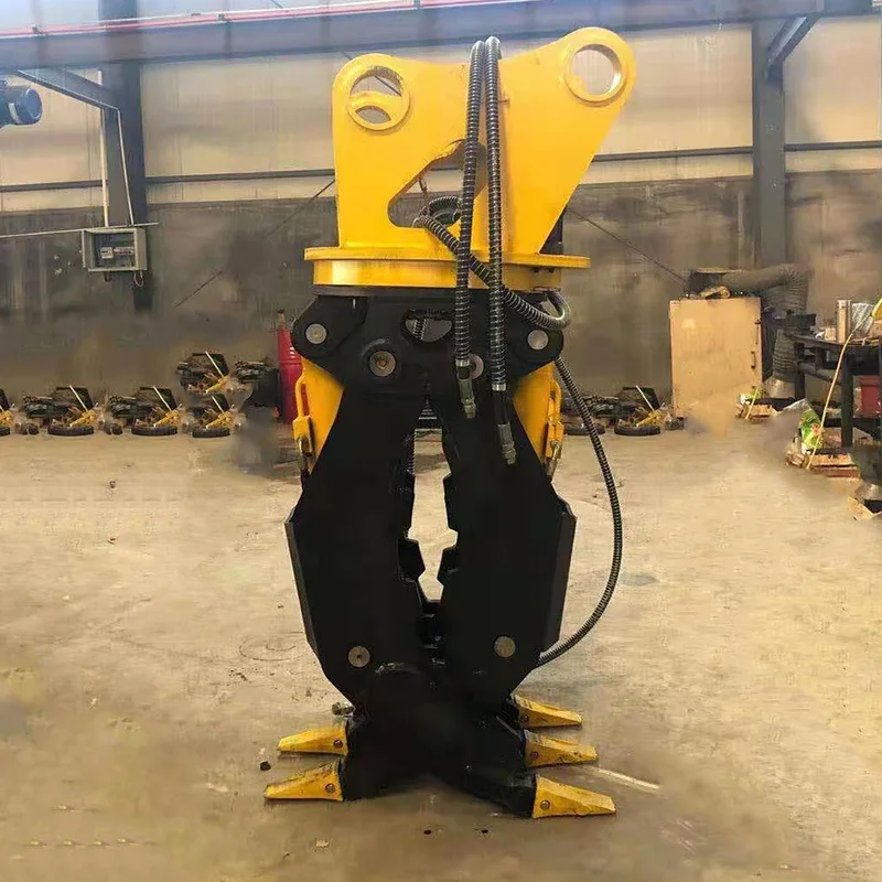 Excavator large opening wood grabber, mining accessories 360 degree rotating hydraulic clamping device logging