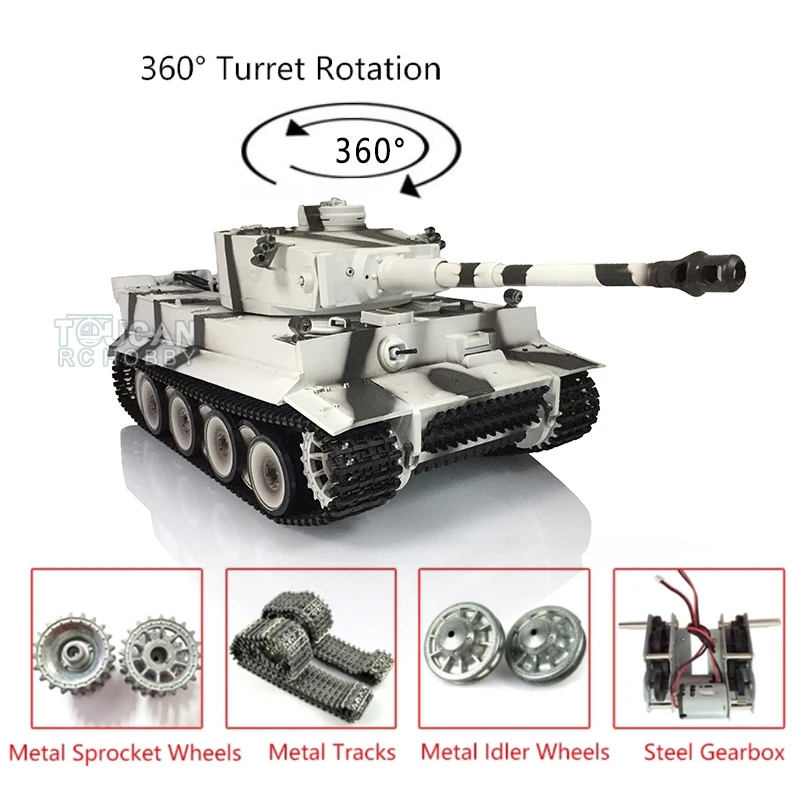 

HENG LONG RC Tank 3818 1/16 7.0 RTR Upgraded Metal German Tiger I 360° Turret Controlled Panzer TH19119-SMT4