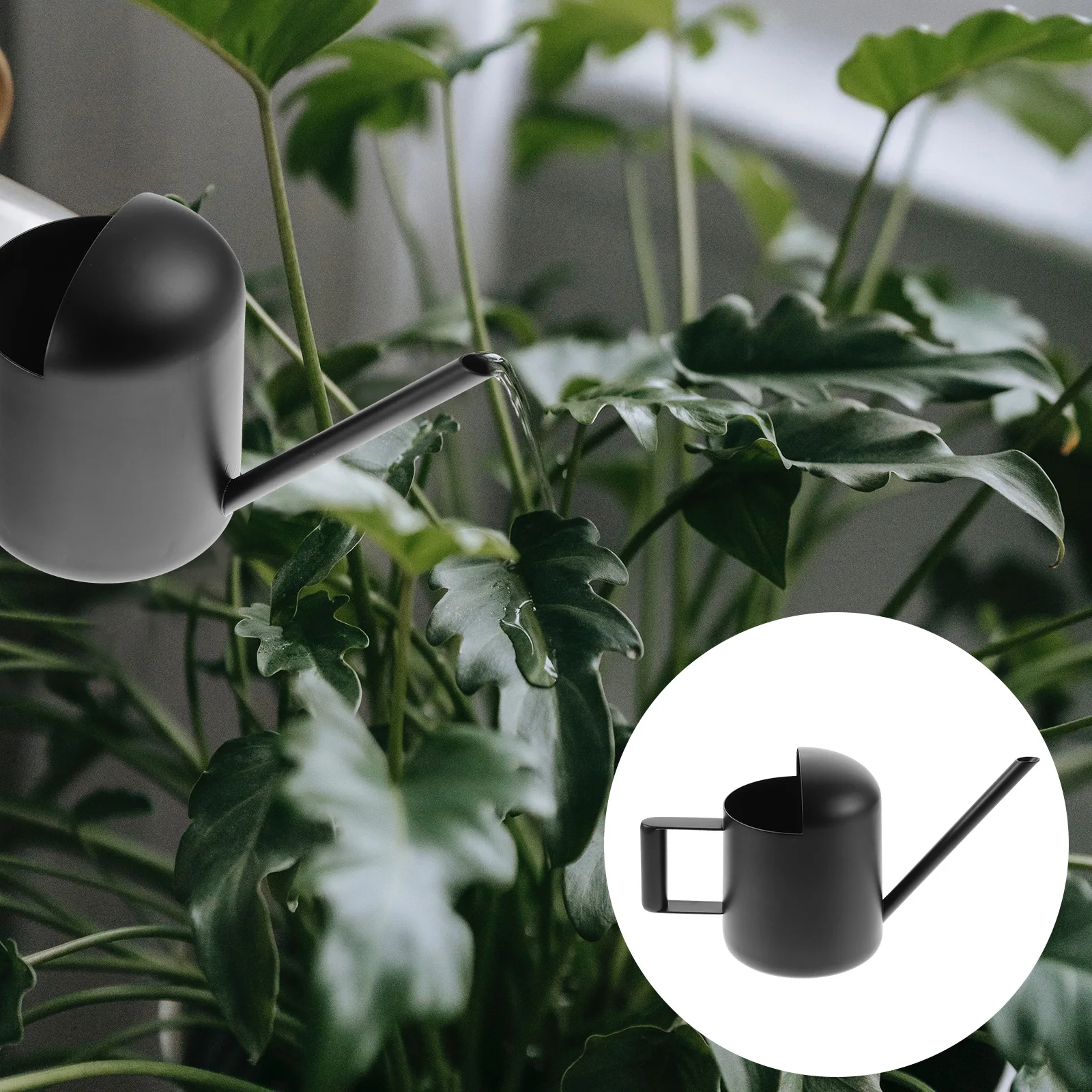 الفولاذ المقاوم للصدأ مسقاة افتتاح كبير مقبض مريح سقي دقيق داخلي في الهواء الطلق حديقة النباتات زهرة الأواني العصارية #2