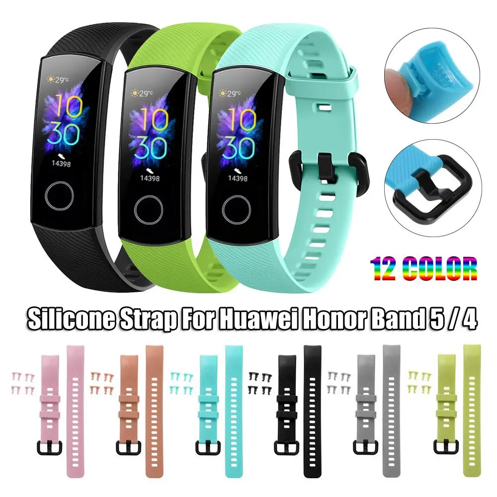 

Classic Sports Bracelet For Honor Band 5 4 Replacement Strap Silicone Watch Band