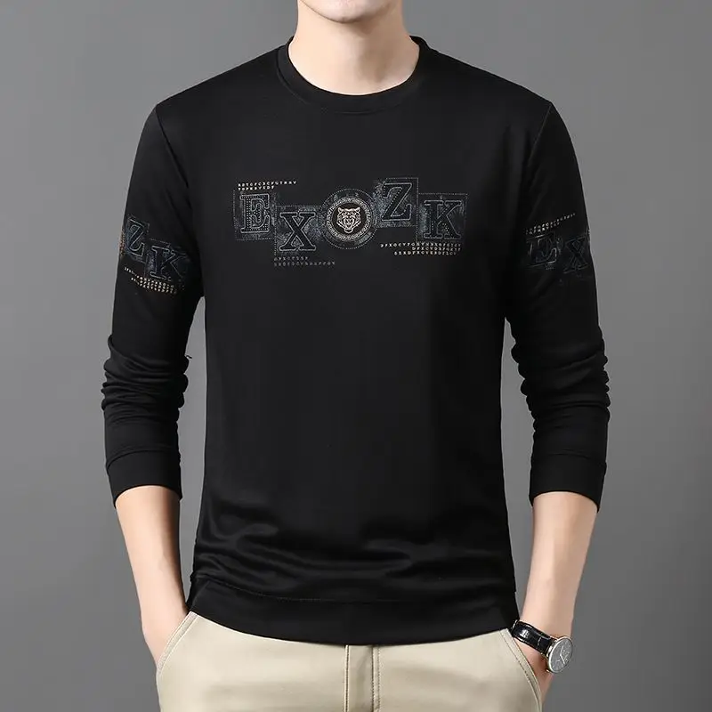 Fashion Brand Sweater Men's Spring and Autumn New Trendy Boy's Undershirt Pullover Long Sleeve T-shirt Jacket Top