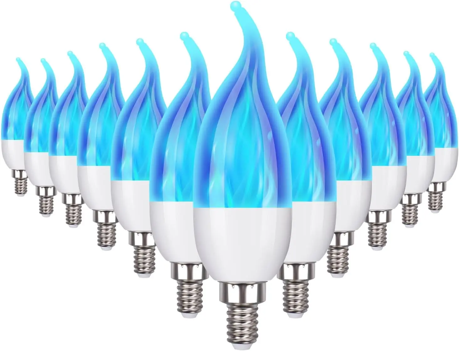 

Светодиодная лампа E12 с эффектом пламени, 3 режима, светильник-канделябр для декора на Рождество и Хэллоуин (12 штук в упаковке)