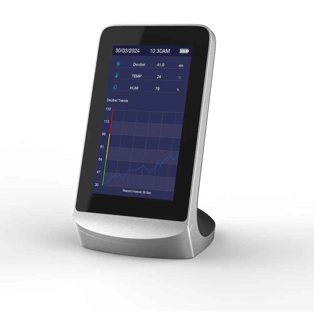 

Домашний монитор Dienmern, измеритель децибел и детектор качества воздуха с уровнем шума PM1,0 PM2,5 PM10, анализаторы газа для температуры и влажности