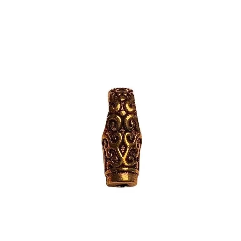 Tibetan Colorfast Brass Seal Three-hole Skull Bead Counter Clip Long Bracelet DIY Wenwan Accessory Unisex Handmade Jewelry Gift