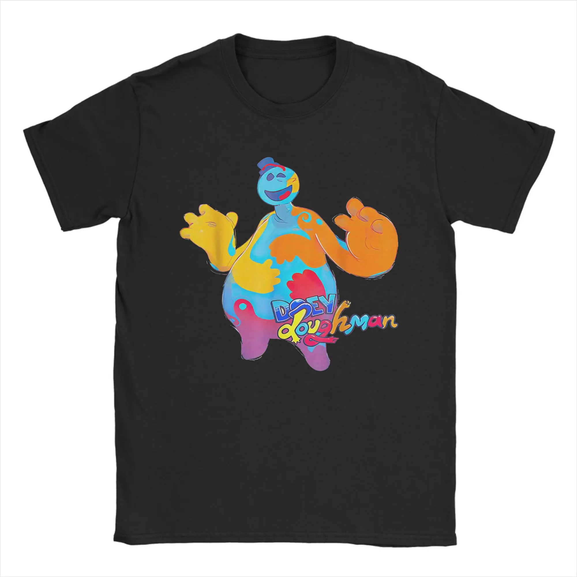 

Doey The Lovely Doughman T Shirts Men's Pure Cotton Funny T-Shirt Crewneck Game Cute Tees Short Sleeve Clothes Plus Size