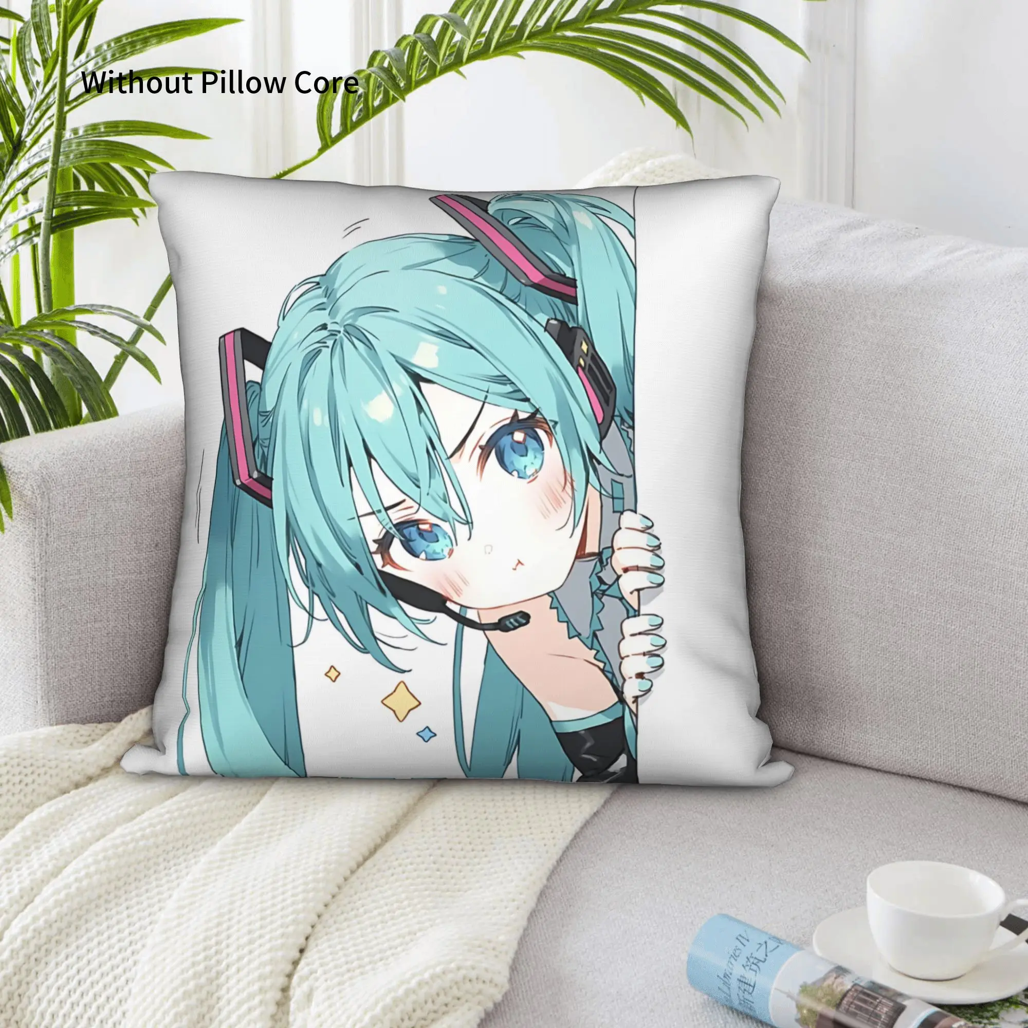 1PC Hatsune Miku Pillow Case Home Decor Items Double-Sided Printing  Sofa Cushion Bedroom Bedside Pillow