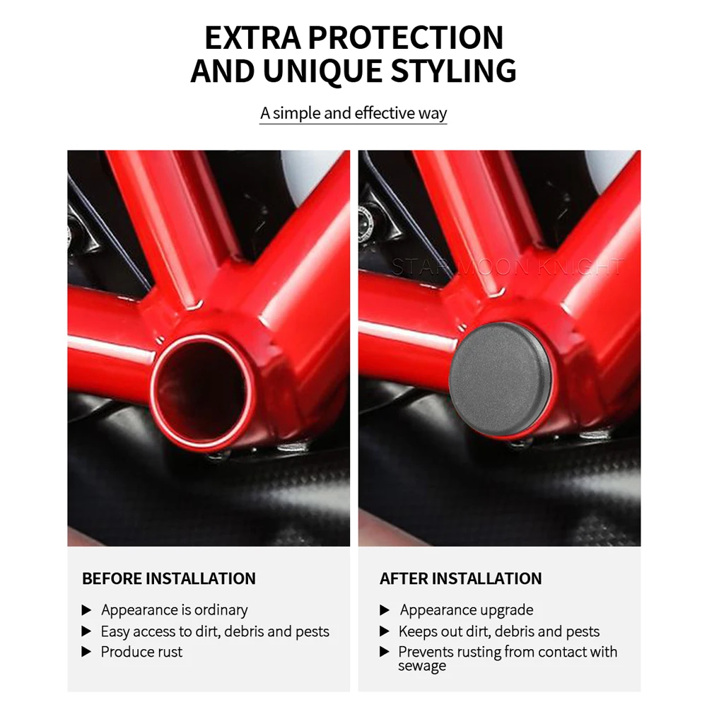 Motorcycle Accessories For Ducati Hypermotard 939 SP Hyperstrada 820 939 SP Frame Hole Cover Caps Plug Decorative Frame Cap Set