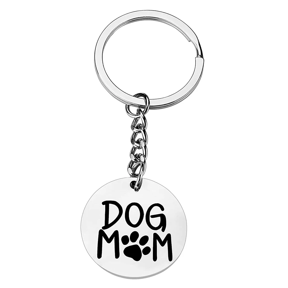 Dog Mom Boston Terrier keychain Keyring Key Chain My Hero Girl Mom Stainless Steel Jewelry