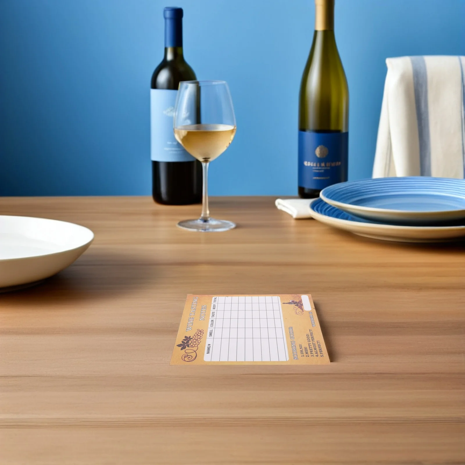 

30pcs Wine Score Cards Professional Flavor Aroma Analysis Sheets Blind Tasting Event Supplies 18X12.6Cm Wine Tasting Sheet