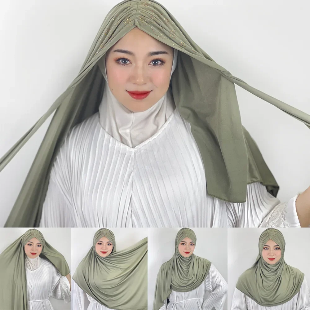 Multi-color Hijab High Quality Brushed Solid Color Women's Malay Hijab Tie Comfort Cover Up Bonnet Hijabs for Woman