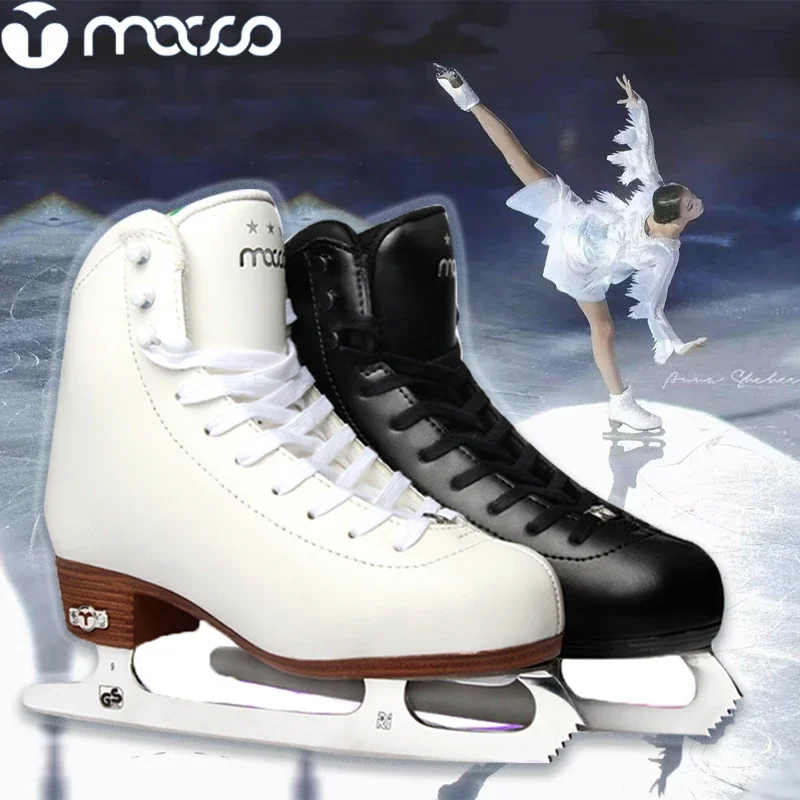 Ice Hockey Skate Figure Speed Skates Shoes Thermal Warm Thicken Skating Shoe with Real Ice Blade for Kids Adults Teenagers