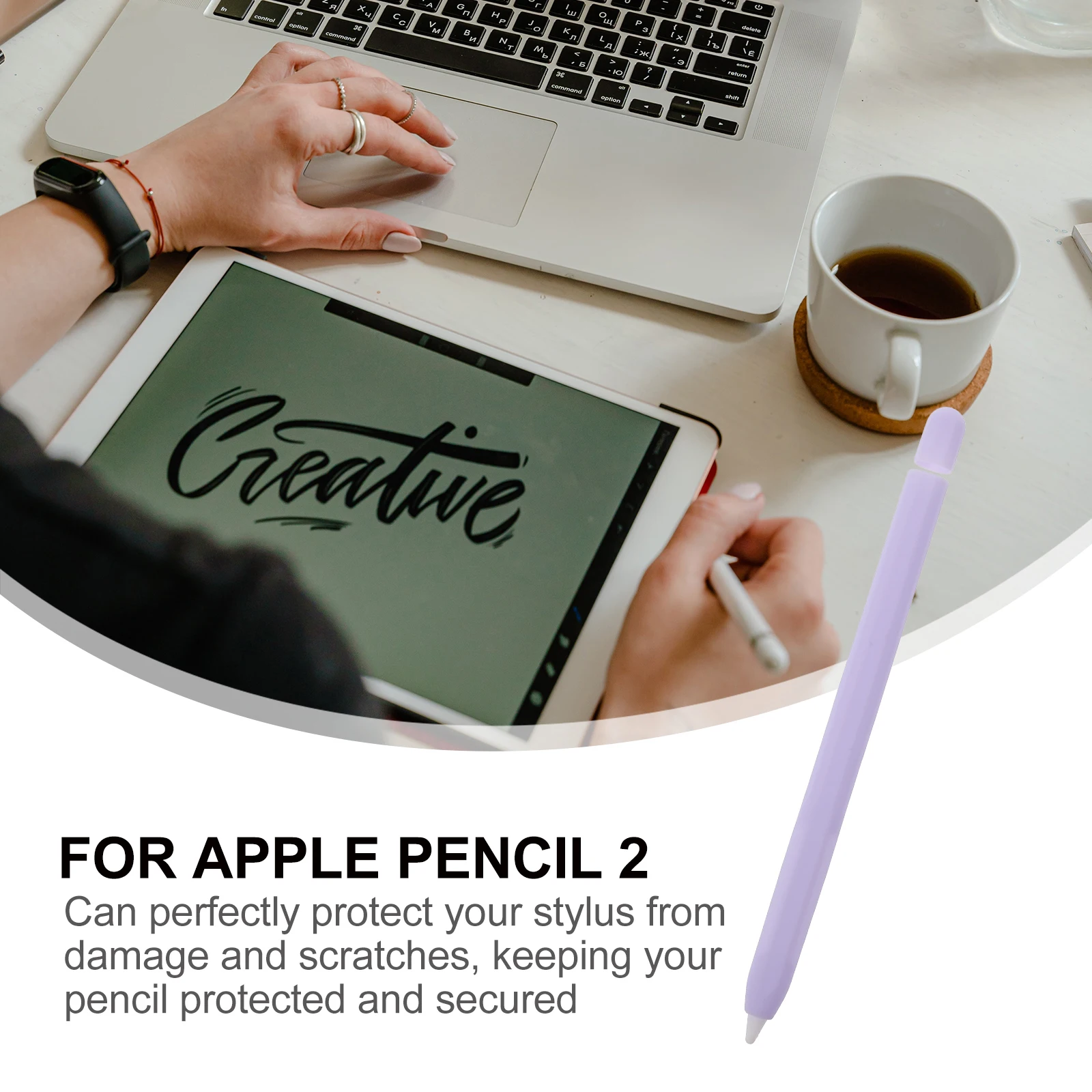 Silicone Stylus Pen Protective Sleeve Anti-Fall Design for Pencil 2 Durable Non-Slip Case Cover Stylus Pen Case