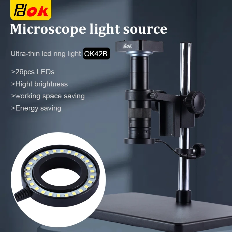

USB 5V LED Ring Integrated Dimmer Light Illuminator Adjustable Lamp Source for Monocular Binocular Trinocular Stereo Microscope