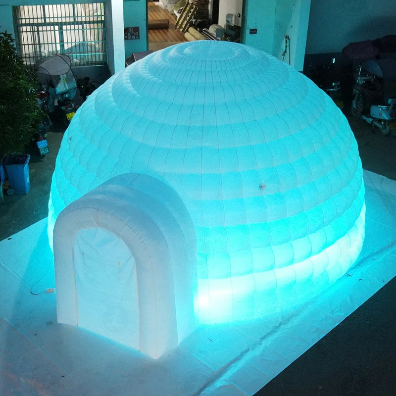 Oxford Fabric Portable Inflatable  Tent With Led Light Disco Night Club Dance Party House Igloo Marquee for Wedding Camping