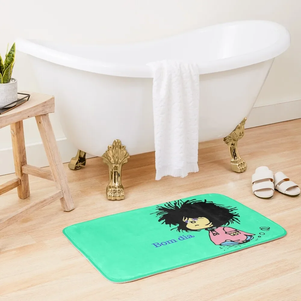 mafalda em portugues, bom dia Bath Mat Living Room Rugs Bathroom Accessory Mat