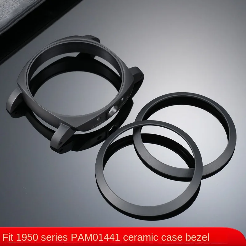 Bezel Case Insert Fit For Panerai LUMINOR 1950 Mechanical Watch PAM01441 Ceramic Case Matte Ceramic Scale Ring Replacement parts