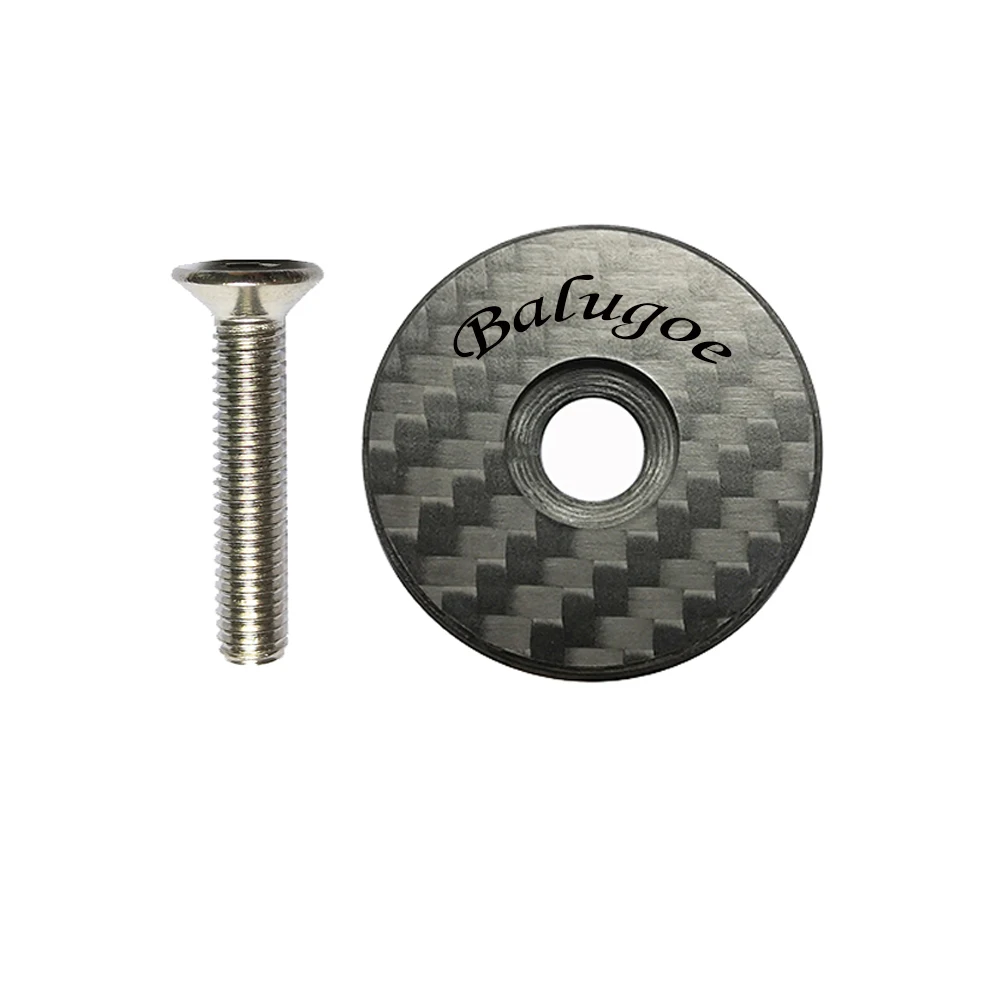 AliExpress BALUGOE Bicycle Carbon Fiber Bowl Cover Bicycle Headset Top Cap Cover Bike 28.6mm Steerer Fork Tube Headset Cap Bike Accessories