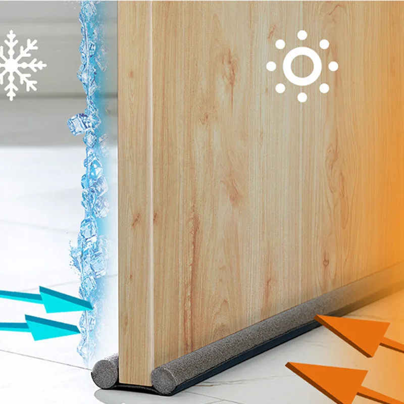 1/2 قطعة رمادي أبيض أسود فجوة الباب ختم الشريط نافذة عزل الصوت منع الرياح التعلم عزل الصوت حجب الفجوات #5