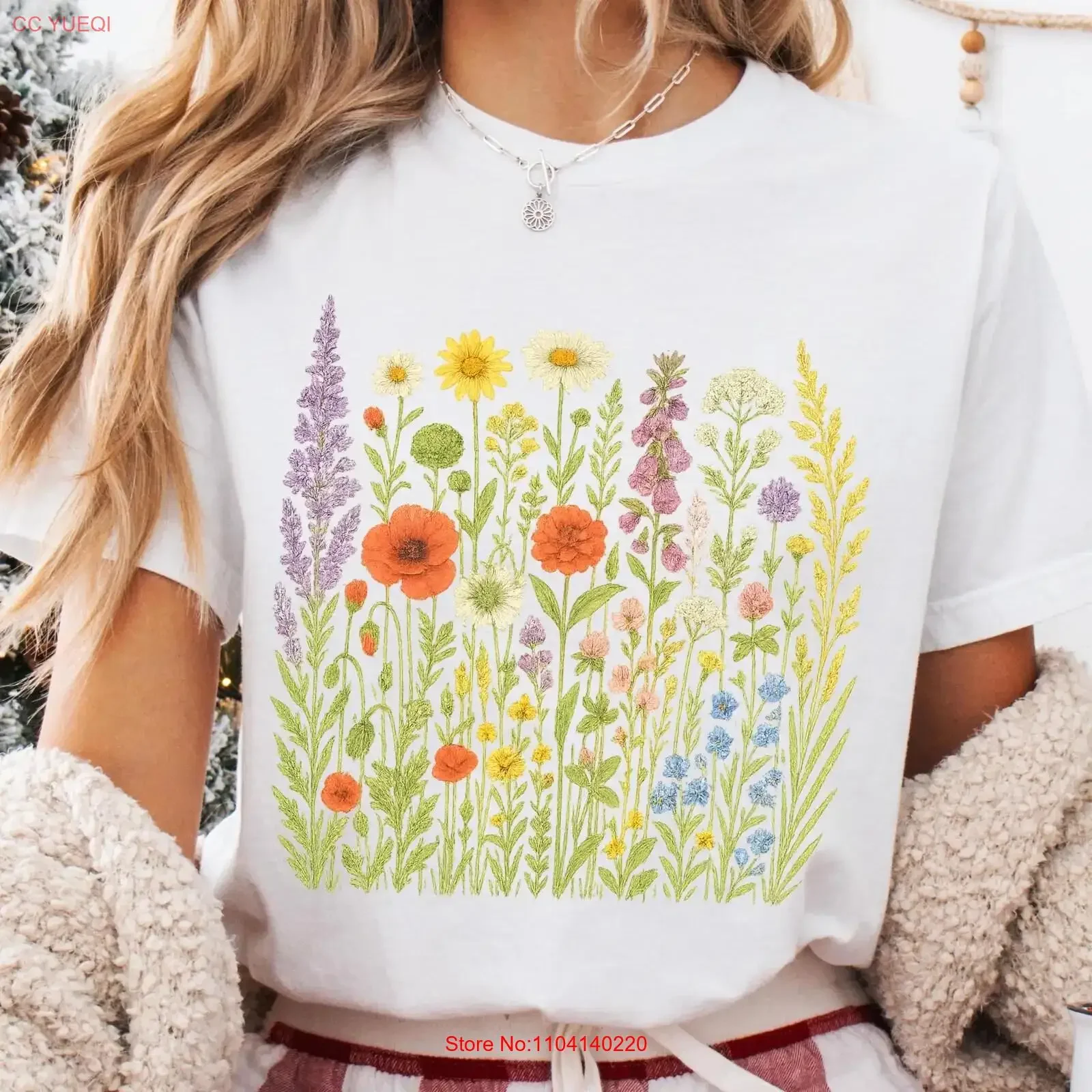 

Футболка с цветами, рубашка с цветочным принтом, рубашка с полевым цветком для нее, любовников, винтажная, дышащая, унисекс, универсальная, мягкая, стильная