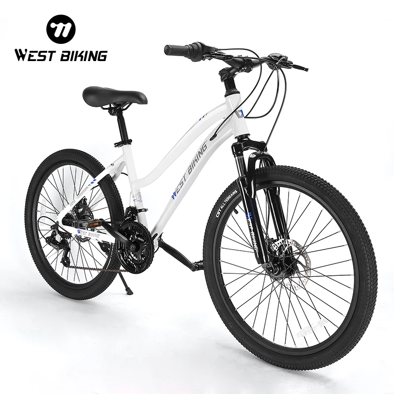 

WEST BIKING City Commuter Mountain Bike 24 Inch Wheels Youth Men Women MTB Bicycle 18 Speeds Suspension Fork Bike