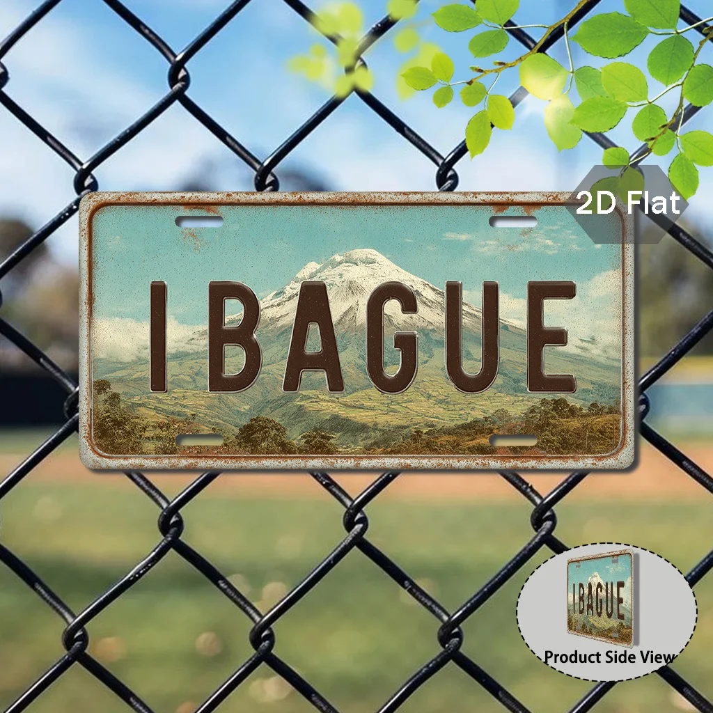 2D Flat Printing Warm Welcome Aluminum License Plate (29.97 cm X 14.99 cm), Retro Winter Themed External Decor Plaque