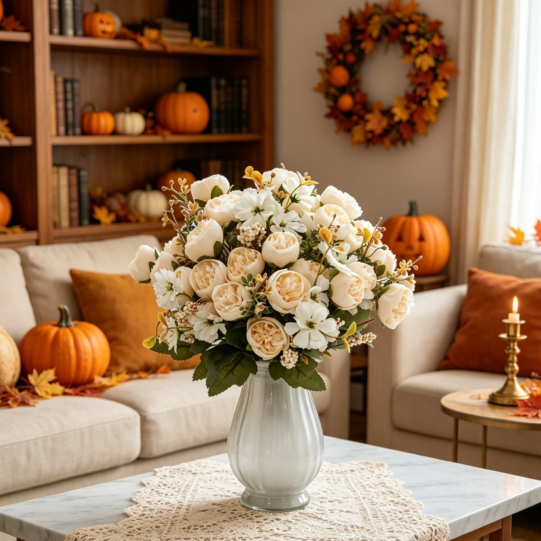 3 Stück Seiden-Kunstblumen, Teeknospen-Rosen, Pfingstrosen, Hochzeits-Brautstrauß, Heim-, Zimmer-, Tisch-, Garten-, Hofkranz, DIY-Geschenk, Herbstdekoration – Detail 2