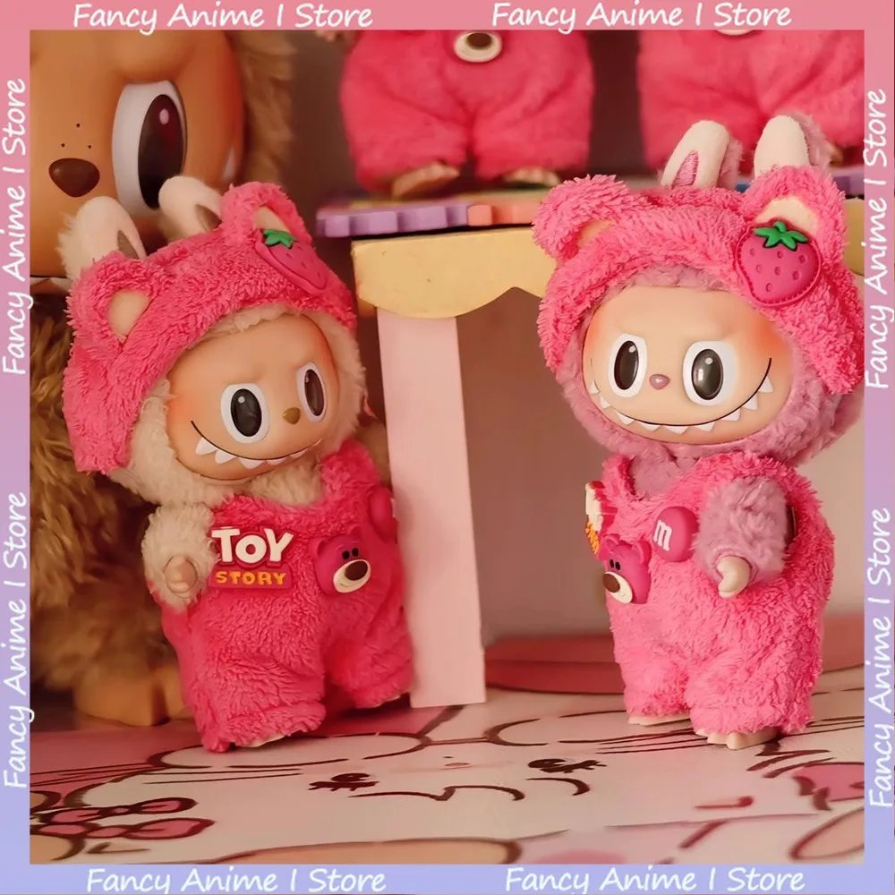 Ropa de muñeca Labubu de dibujos animados, disfraz de Lotso bonito, conjuntos de ropa de muñeca de peluche Kawaii para muñeca V1 V2 V3 Labubu, regalos de navidad