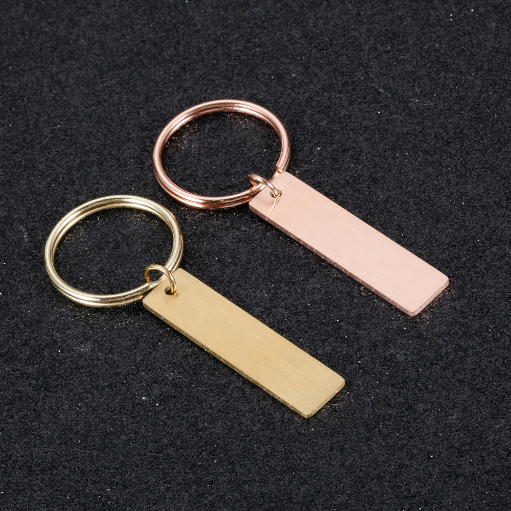 Wholesale 10Pcs/Lot Blank Keychain Stainless Steel Keychains for DIY Custom Logo Name Women's Men's Keychain Dog Pet Accessories