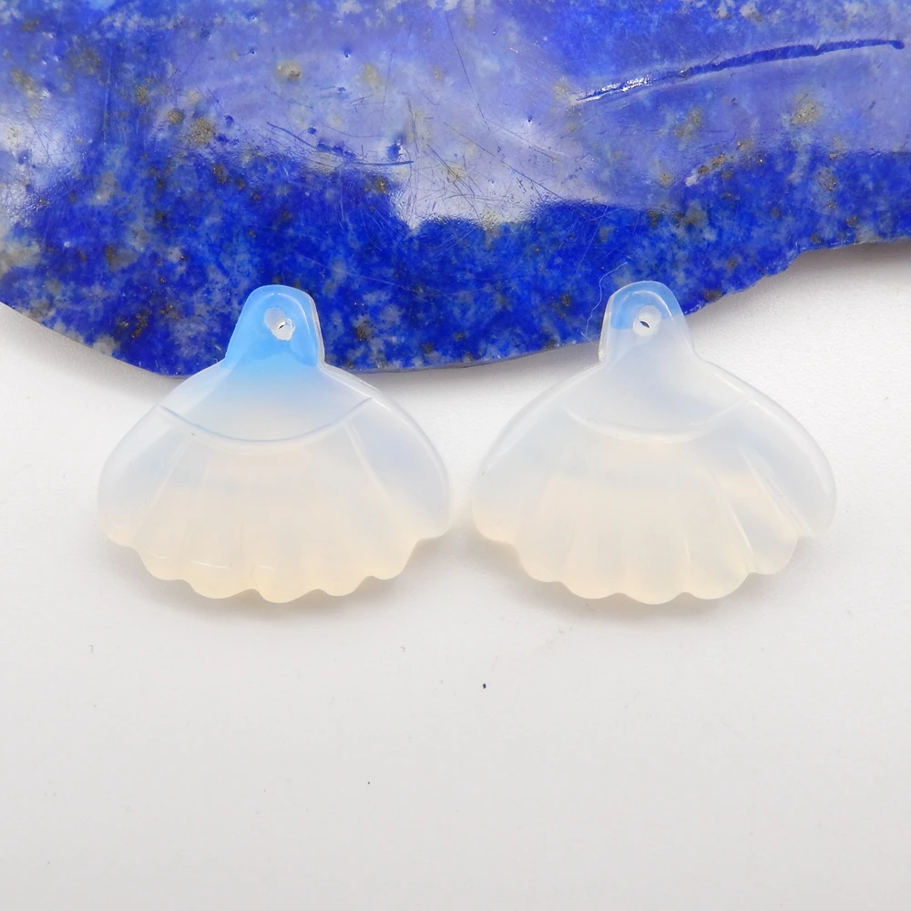 Opalite Carved Shell Earring Beads For Womens,Handmade Gift DIY Semiprecious Stone Jewelry Accessories