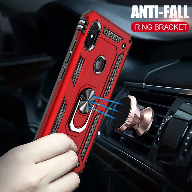 Shockproof Armor Holder Case For iPhone X XS Max XR 7 6 Cases Magnetic Ring Phone Cover For iPhone 6 6s 7 8 Plus Holder Case image 2