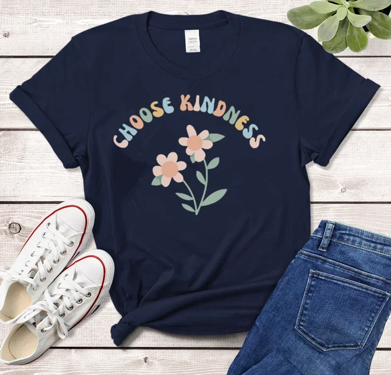 Be Kind Shirt Graphic Tees For Women,Teacher Gifts Be Kind Gift Kindness Short Sleeve Top Tees 100% Cotton Streetwear Harajuku