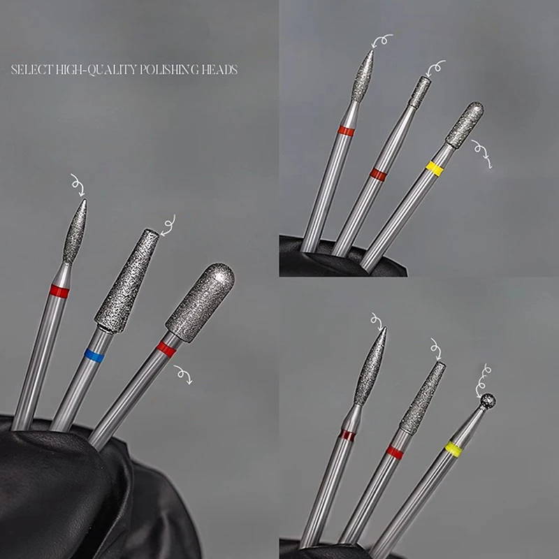 Diamond Nail Drill Bit Mill Cutter All For Manicure Machine Bit Tools Accessories Cuticle Clean For Removing Nail Gel