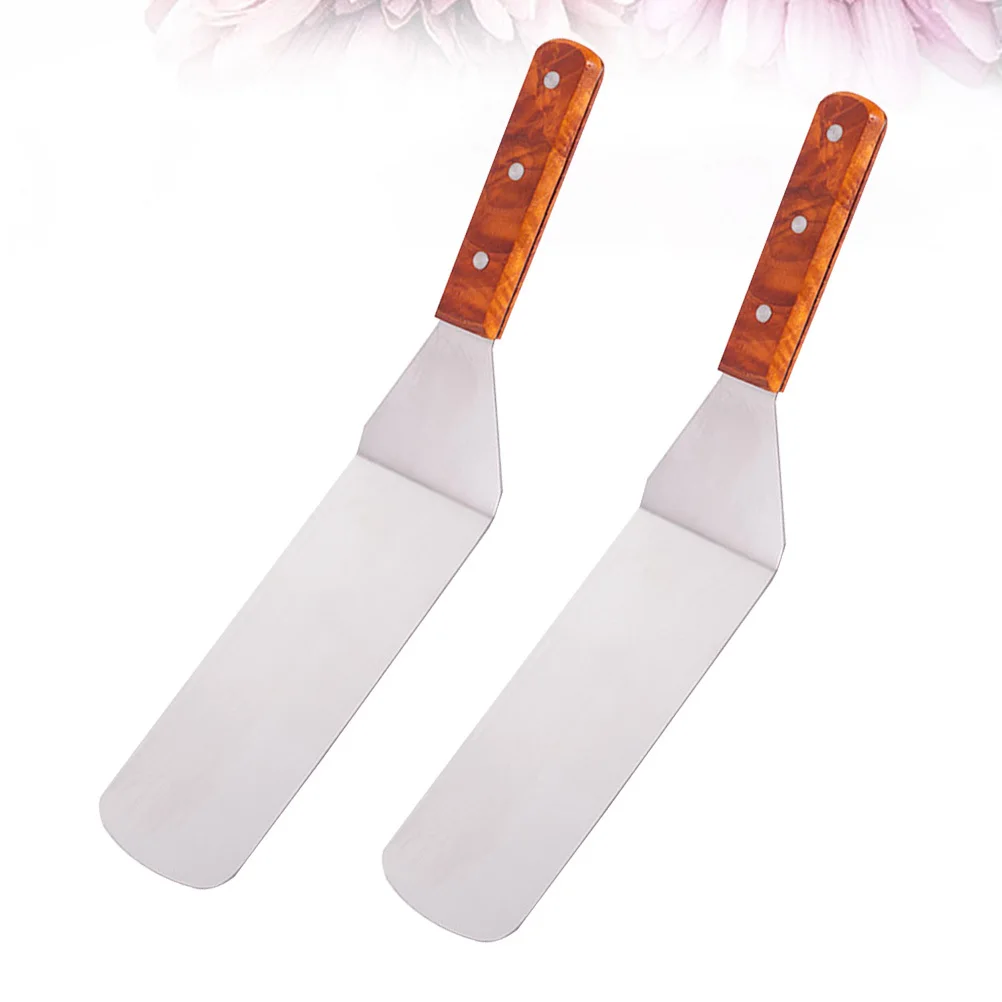 

1Pcs Stainless Steel Steak Shovel Wood Handle Bbq Shovel Baking Tool Multi-Purpose Pancake Barbecue Baking Tool