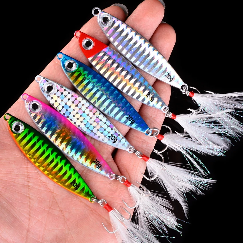 6pcs Metal Jig Jigging Spoon Lure Vertical Diamond Jig Long Casting Saltwater Surf Fishing Mackerel Striper Bluefish Trolling