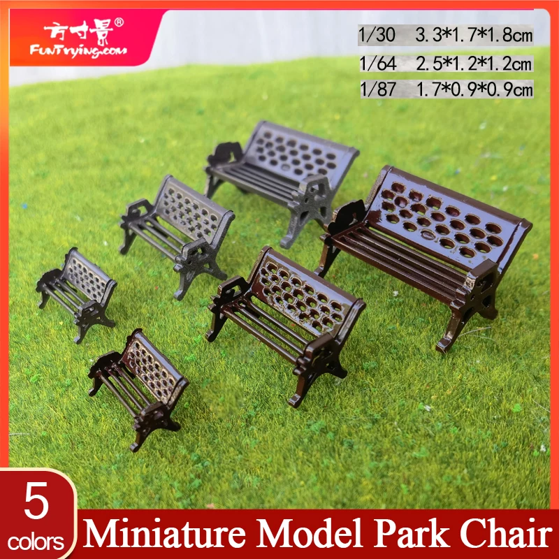 4pcs 1/30/64/87 Model Park Bench Model Miniature Parks Chair stool Home Crafts Gardens Ornament/Train/Railway/Railroad Layout