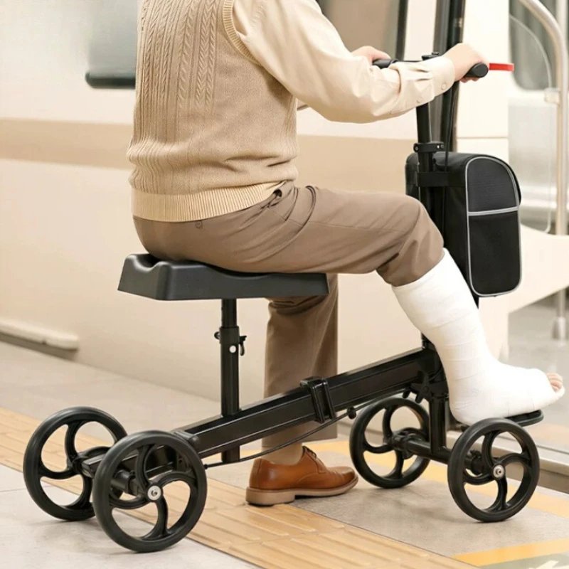 Foldable All Terrain Knee Scooter for Adults for Foot Injuries Steerable Knee Walker, Medical Knee Crutch for Broken Foot Injure