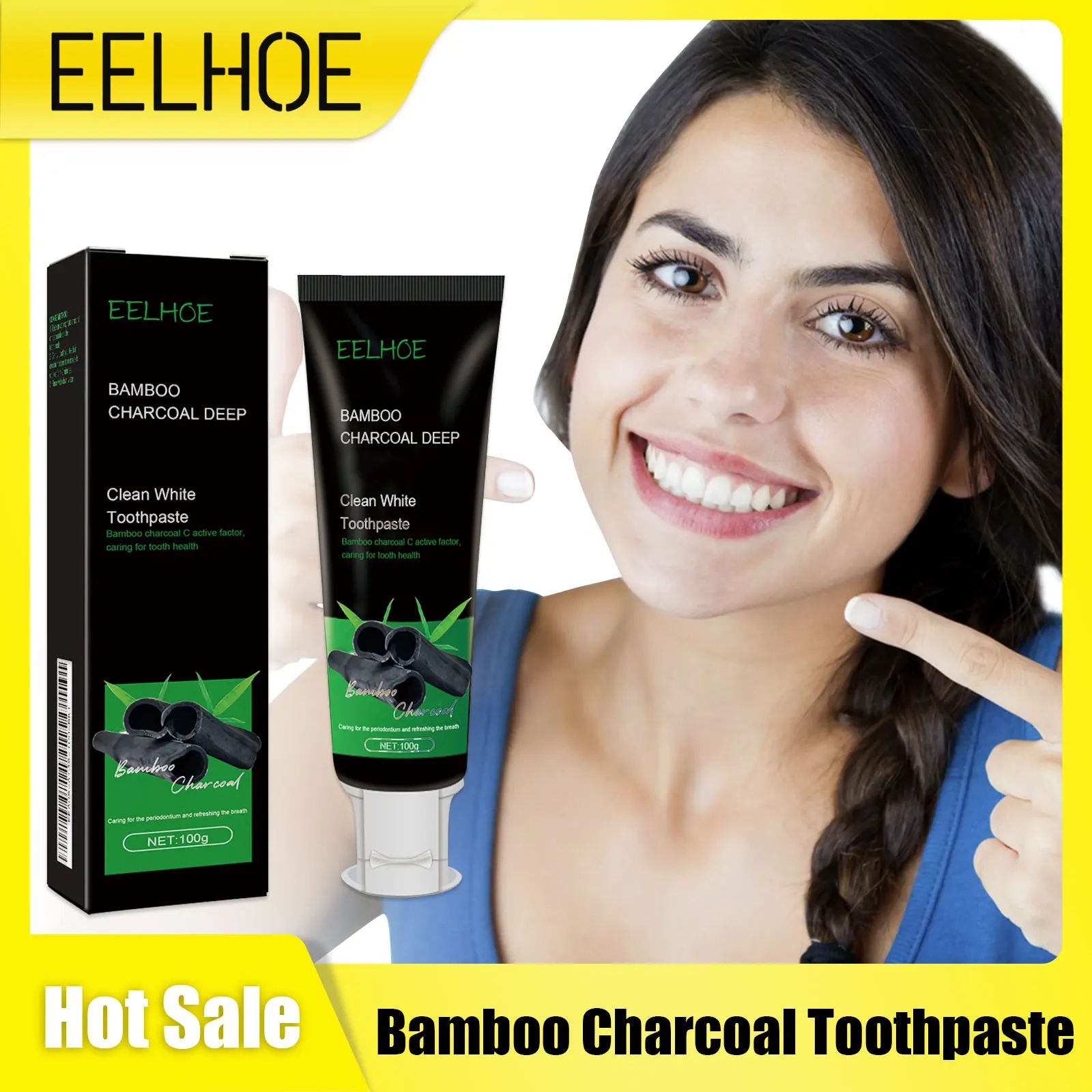 

Bamboo Charcoal Toothpaste Gum Repair Treatment Refreshing Mouth Smell Bad Breath Clean Yellow Teeth Stains Natural Toothpaste