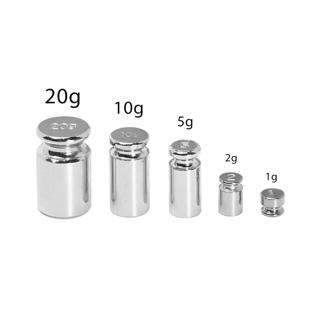 1/5 pièces calibrage précis balance chromée poids 1g/2g/5g/10g/20g/50g/100g grammes balances pour outil domestique